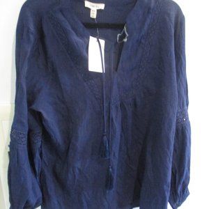 Como Blu Top boho tunic new nwt navy xl
